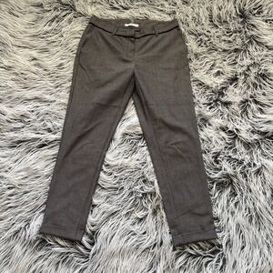 Marella Sport Slim Fit Flat Front Ankle Pants Mid Rise Women's Brown SZ 4 US